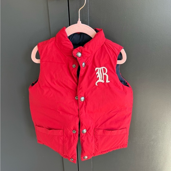 Ralph Lauren Reversible Down Vest 3T/4T Navy Red - Picture 3 of 11